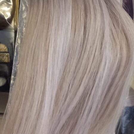 Ombre grey hair Weft black root straight 2 tones, 100%human hair, 100g