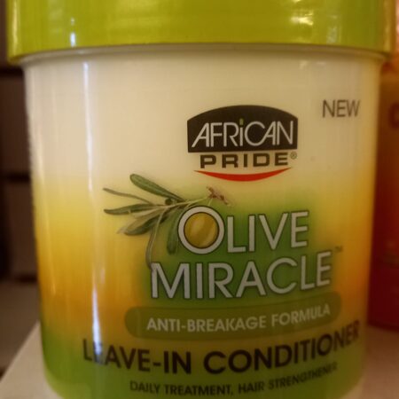 African pride olive miracle Anti breakage formula leave in conditioner 425g.