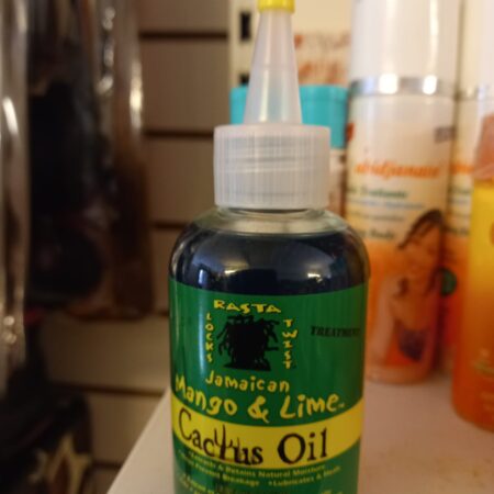 Jamaican mango and lime cactus oil hydrates,heals,prevents breakage,and light weight.