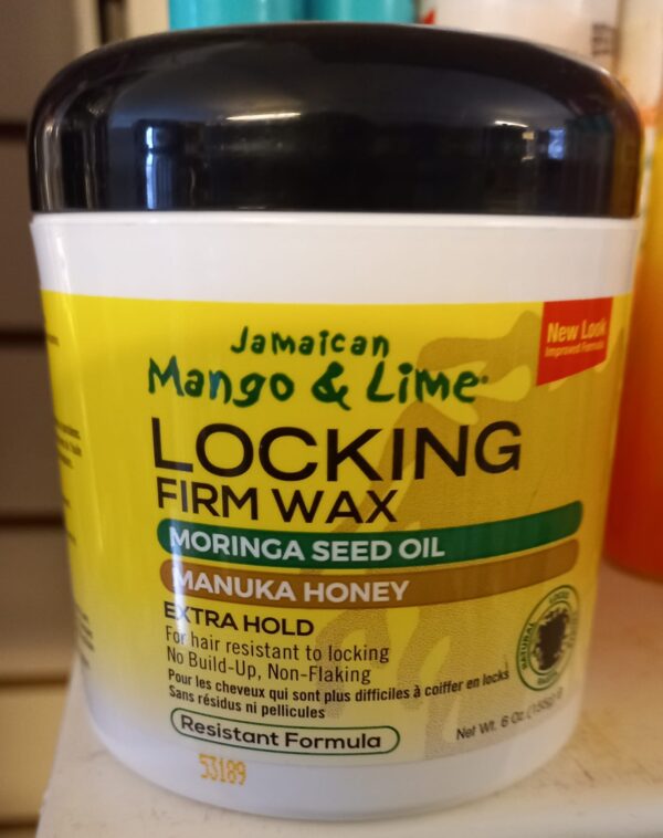 Jamaican mango and lime  locking firm wax with moringa seed oil manuka honey exrra hold.