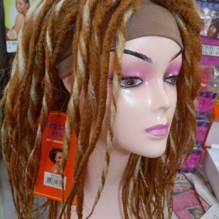 Synthetic dredlocs wig two colours.