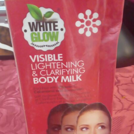 White glow visible lightening  and clarifying  body milk with vitamin C