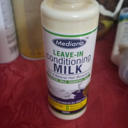 Mediana leave in conditioning  milk for bouncy and lively curls and hair strength and growth, also good on weaves,wigs ,most especially  good on Natural hair.