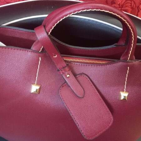 maroon  sturdy tote handbag