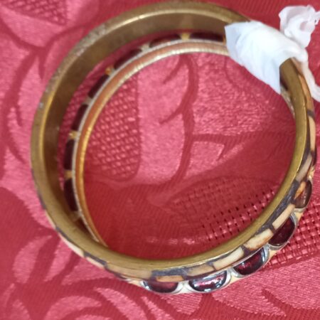 African glass look bracelets pair