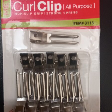 Non slip grip strong spring metal curl clip