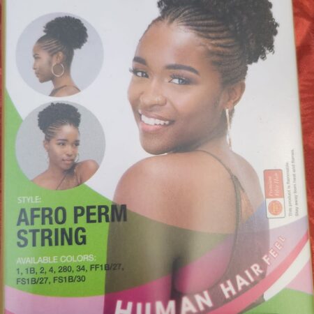 Afro perm string pony human hair feel